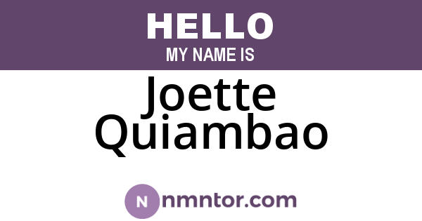 Joette Quiambao