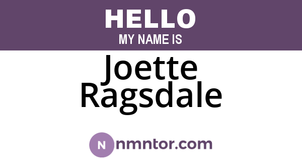 Joette Ragsdale