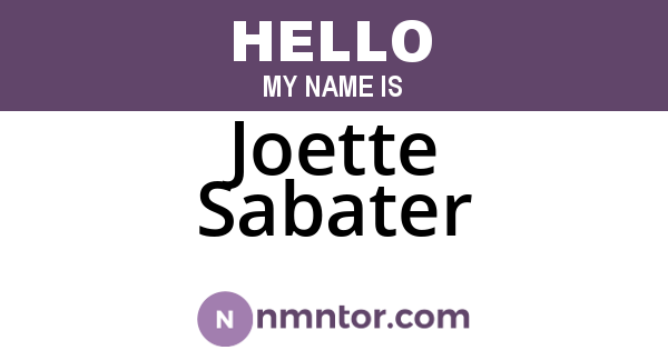 Joette Sabater