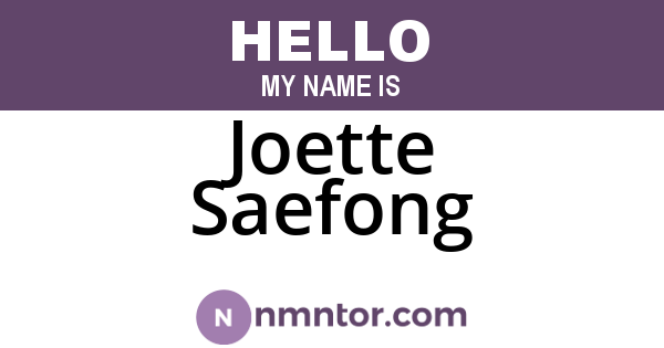 Joette Saefong