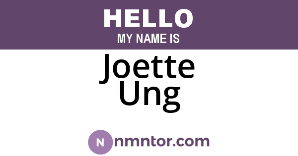 Joette Ung