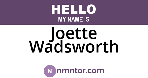Joette Wadsworth