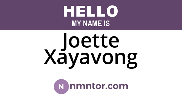 Joette Xayavong