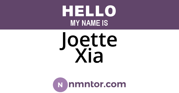 Joette Xia