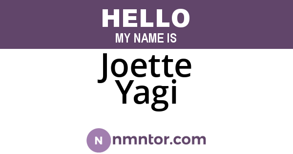 Joette Yagi