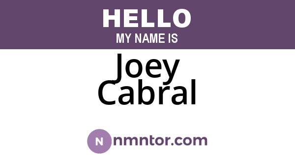Joey Cabral
