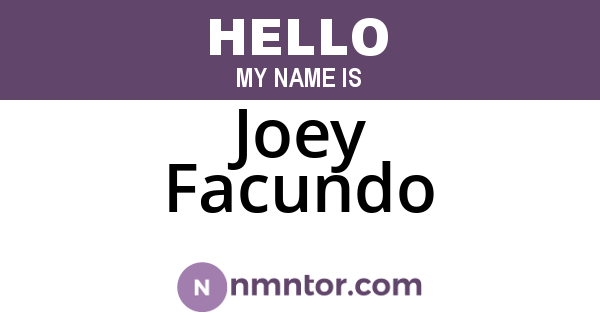 Joey Facundo