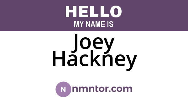 Joey Hackney