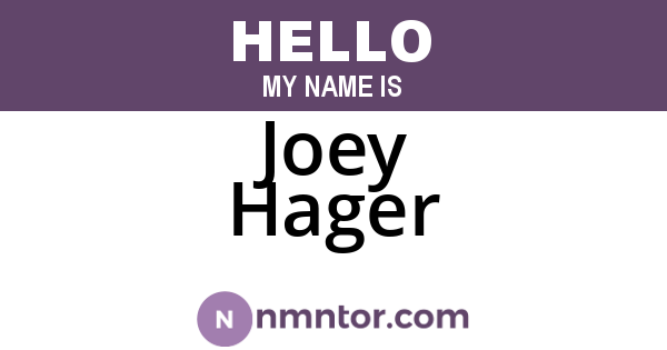 Joey Hager