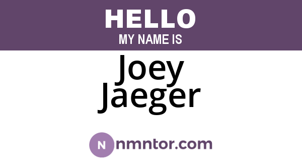 Joey Jaeger