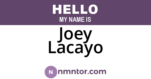 Joey Lacayo