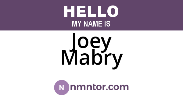 Joey Mabry