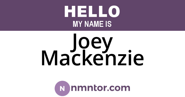 Joey Mackenzie