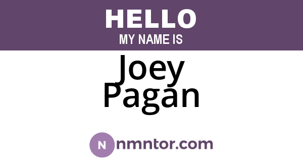 Joey Pagan