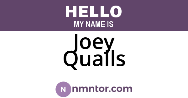 Joey Qualls