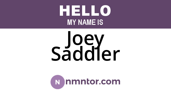 Joey Saddler