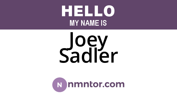 Joey Sadler