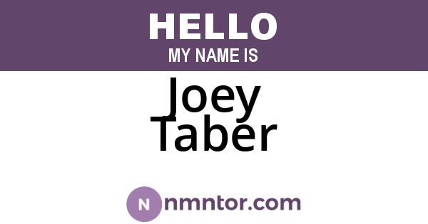 Joey Taber