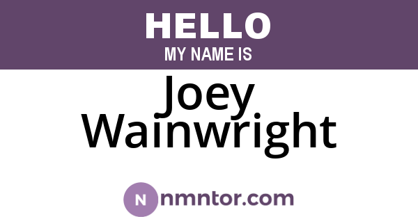 Joey Wainwright