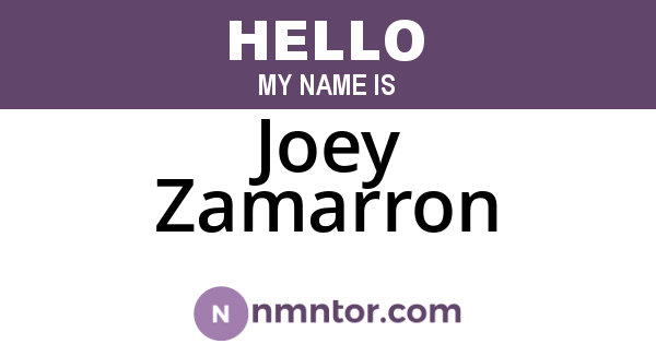 Joey Zamarron
