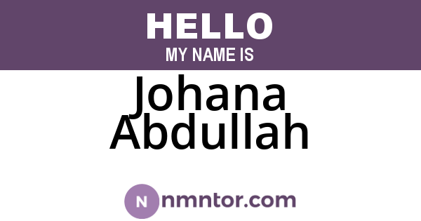 Johana Abdullah