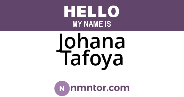 Johana Tafoya