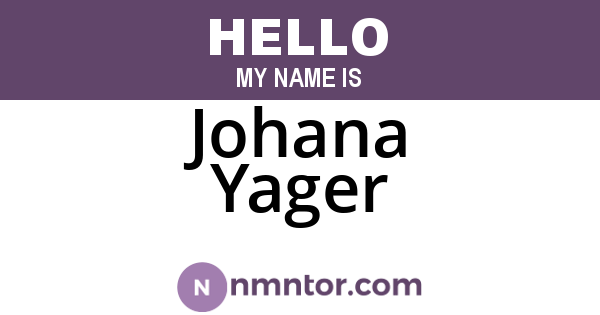 Johana Yager