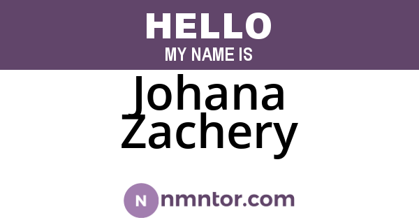 Johana Zachery