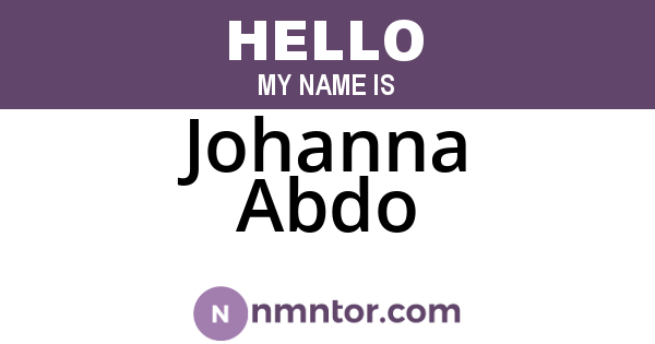 Johanna Abdo