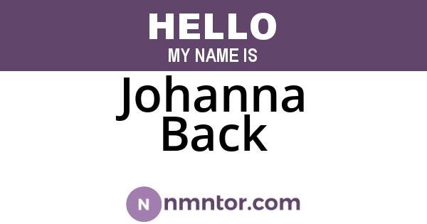Johanna Back