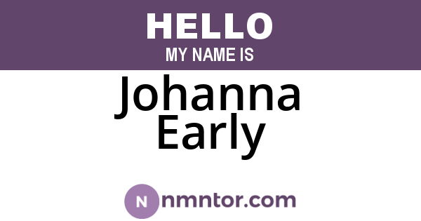 Johanna Early