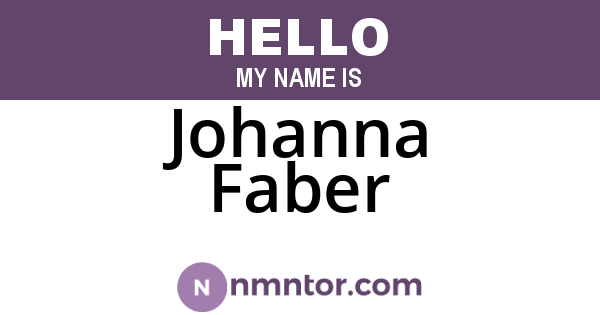 Johanna Faber