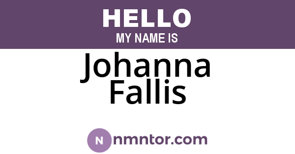 Johanna Fallis