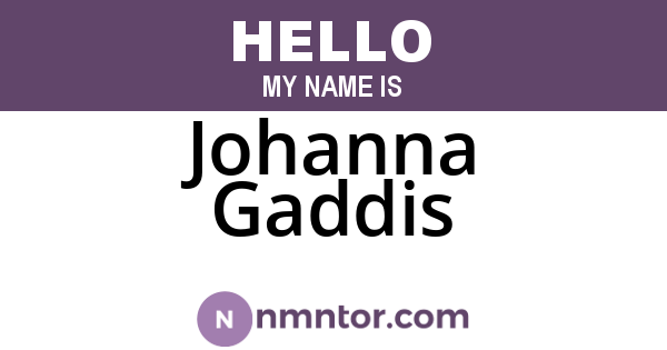 Johanna Gaddis