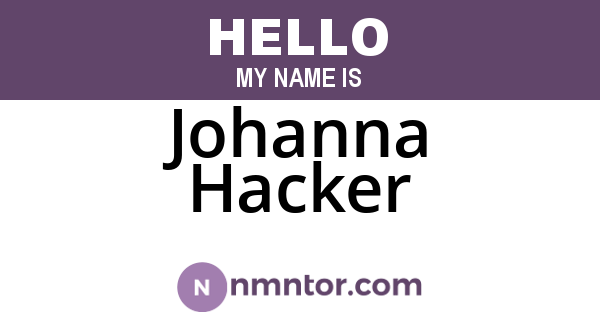 Johanna Hacker
