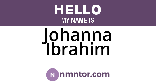 Johanna Ibrahim