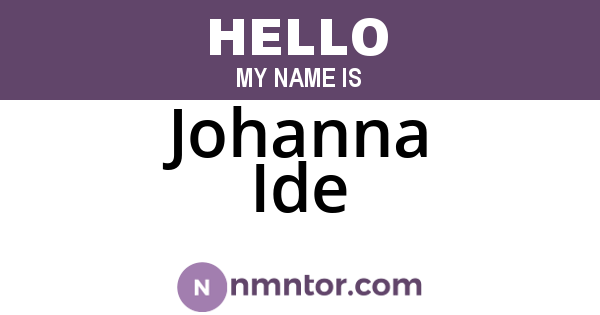 Johanna Ide