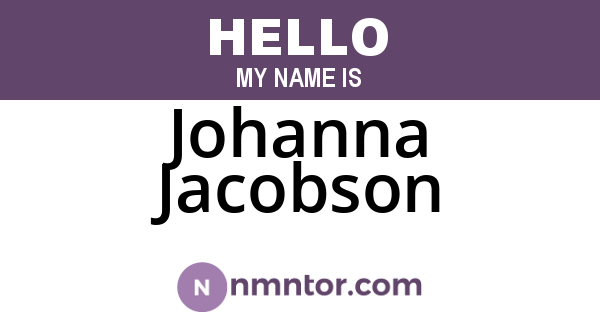Johanna Jacobson