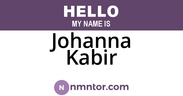 Johanna Kabir