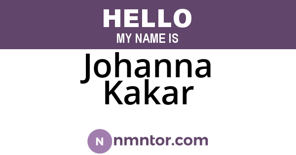 Johanna Kakar