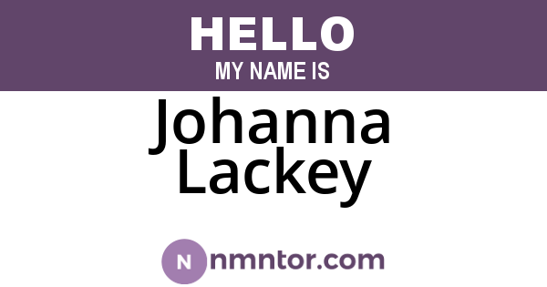 Johanna Lackey