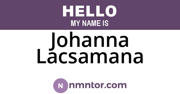 Johanna Lacsamana