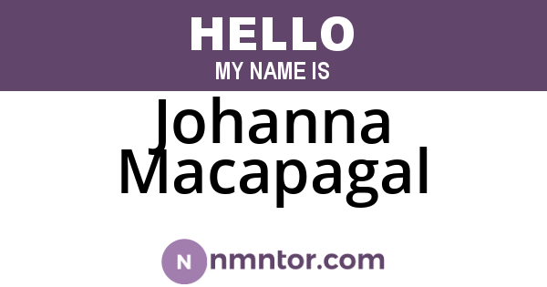 Johanna Macapagal