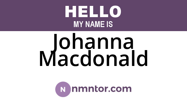 Johanna Macdonald