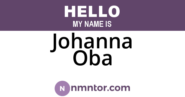 Johanna Oba