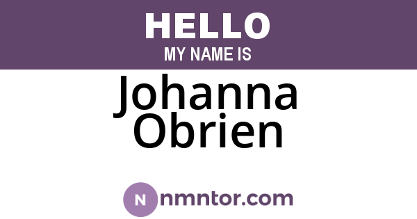 Johanna Obrien