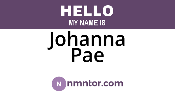Johanna Pae