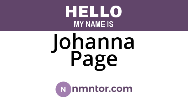 Johanna Page