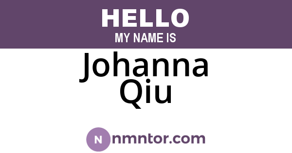 Johanna Qiu