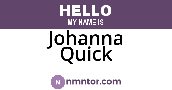 Johanna Quick